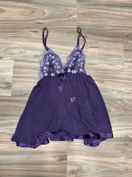 Other - 2-Piece Purple Lace-Trim Chemise Nightgown - Women's Intimates